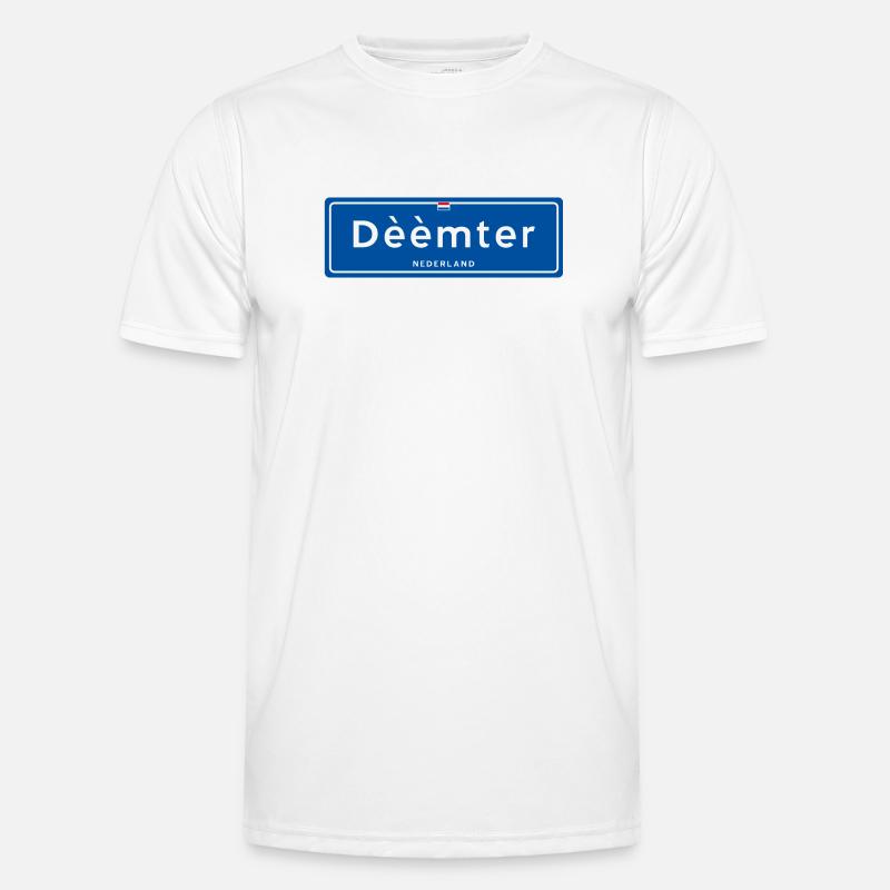 Dèèmter (Deventer) place name sign - Men's Functional T-Shirt - white