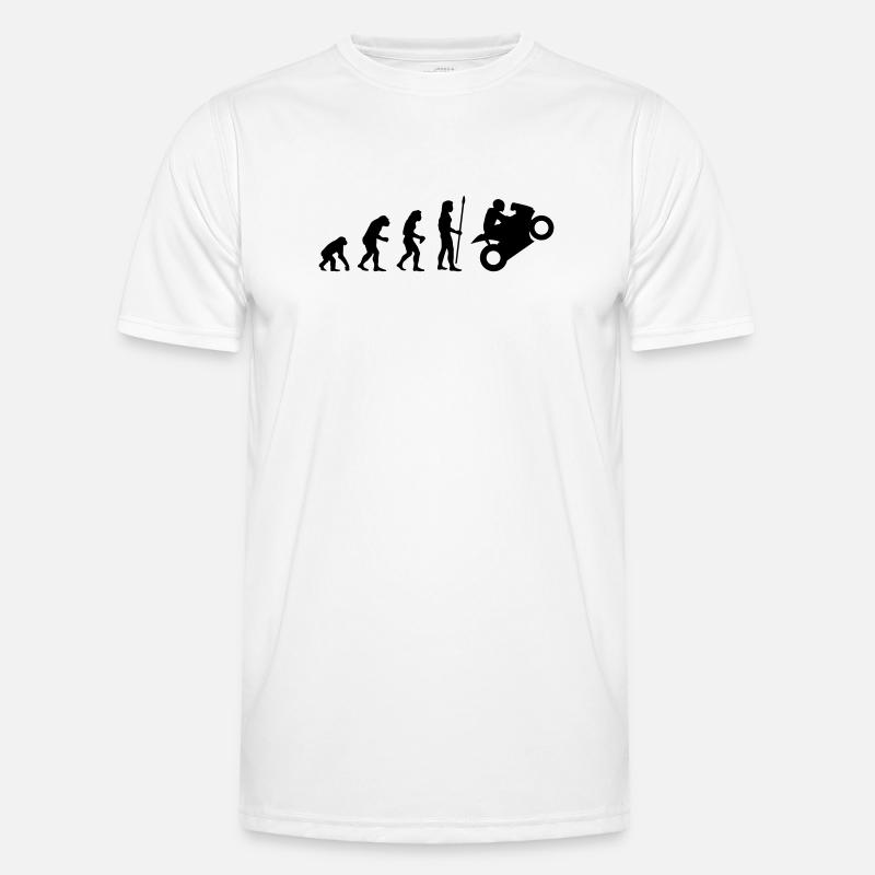 evolution_biker - Männer Funktions-T-Shirt - Weiß