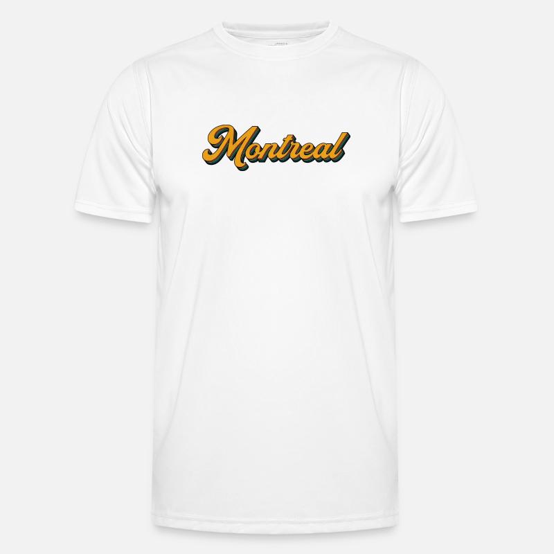 Montreal Retro Script Multicolor Shadow Männer Funktions-T-Shirt