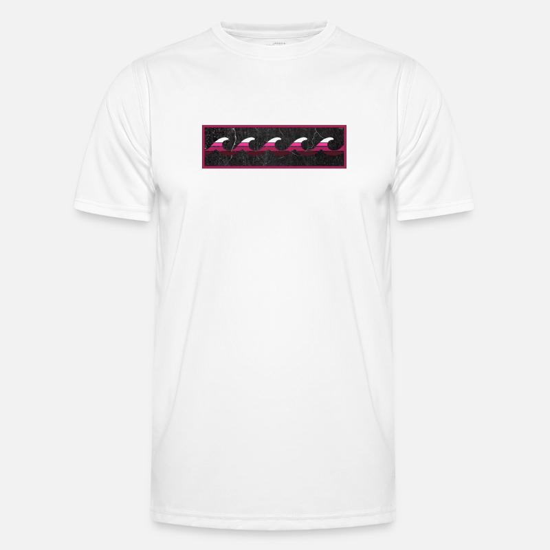 Wave Logo Magenta White Men's Functional T-Shirt