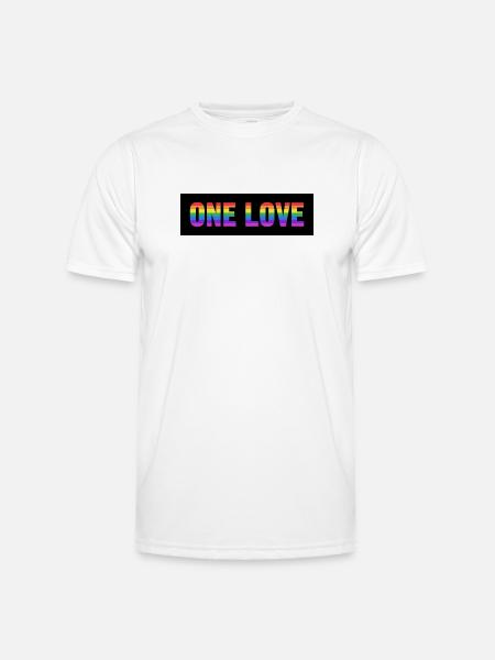 ONE LOVE - Männer Funktions-T-Shirt - Weiß