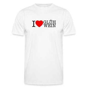 I love Glühwein Weihnachten Spruch - Männer Funktions-T-Shirt - Weiß - Vorne - AI Model Male 178 dark (178cm)