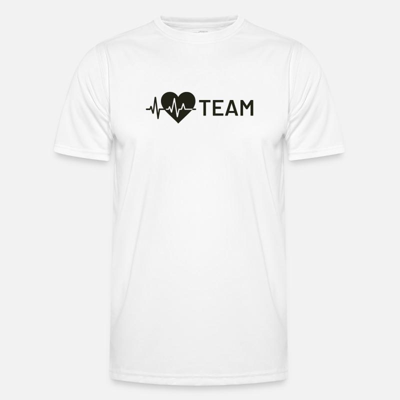 Heart wave icon with team text - Men's Functional T-Shirt - white