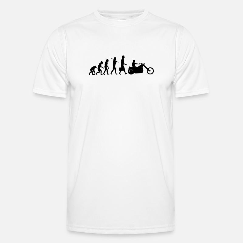 evolution_chopper - Männer Funktions-T-Shirt - Weiß