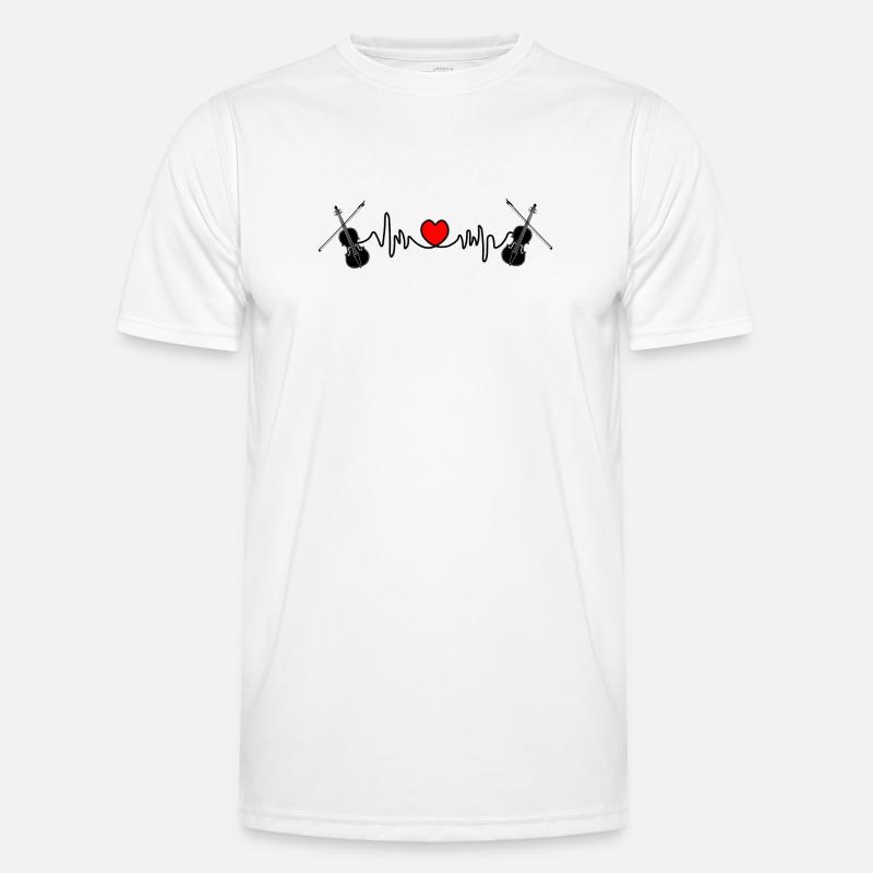 Cardio Herzfrequenz Violine - Männer Funktions-T-Shirt - Weiß