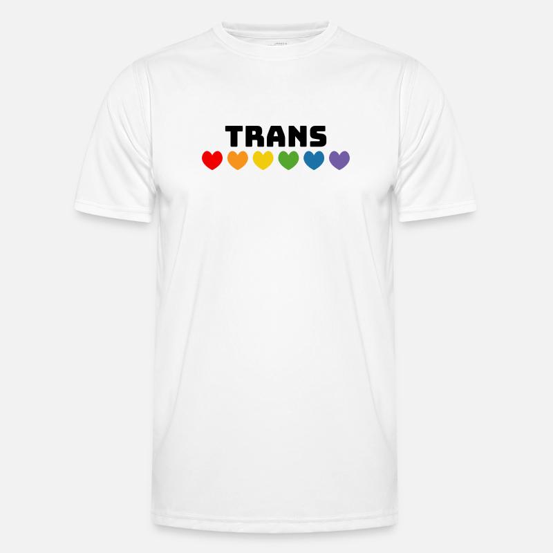 Cuore arcobaleno trans nero - Maglietta sportiva per uomo - bianco