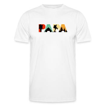 Papa Camping Hiking Retro Vintage Silhouette - Men's Functional T-Shirt - white - Front - AI Model Male 178 dark (178cm)