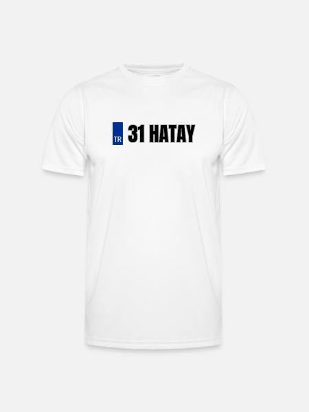 31 Hatay Kennzeichen | Türkisches Kennzeichen - Männer Funktions-T-Shirt - Weiß