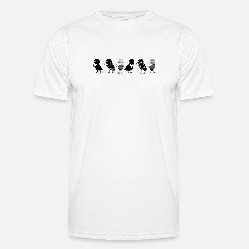 Crows at a glance. Cosy crows on a row Men's Functional T-Shirt