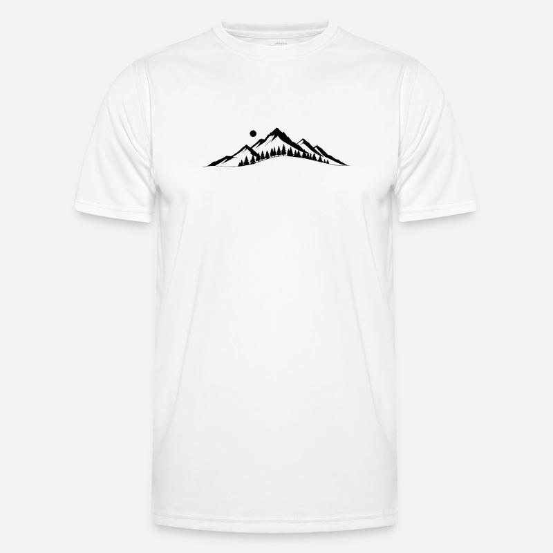 Horizont der Berge Männer Funktions-T-Shirt