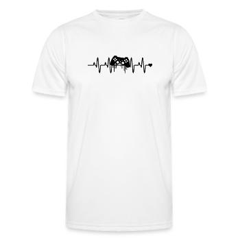 Gaming herzschlag - Männer Funktions-T-Shirt - Weiß - Vorne - AI Model Male 178 dark (178cm)