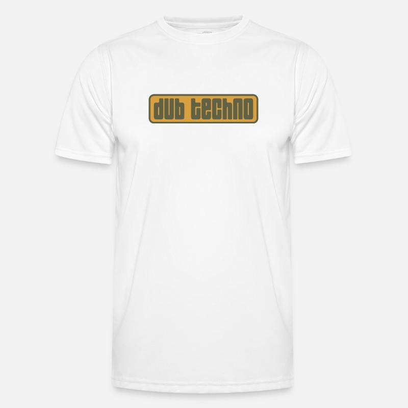 Dub Techno Retro Emblem - Men's Functional T-Shirt - white