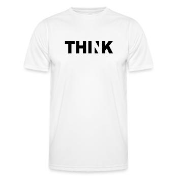 THINK - Männer Funktions-T-Shirt - Weiß - Vorne - AI Model Male 178 dark (178cm)