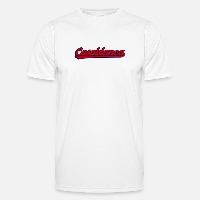 Neon Retro Script in Casablanca Vibe Männer Funktions-T-Shirt