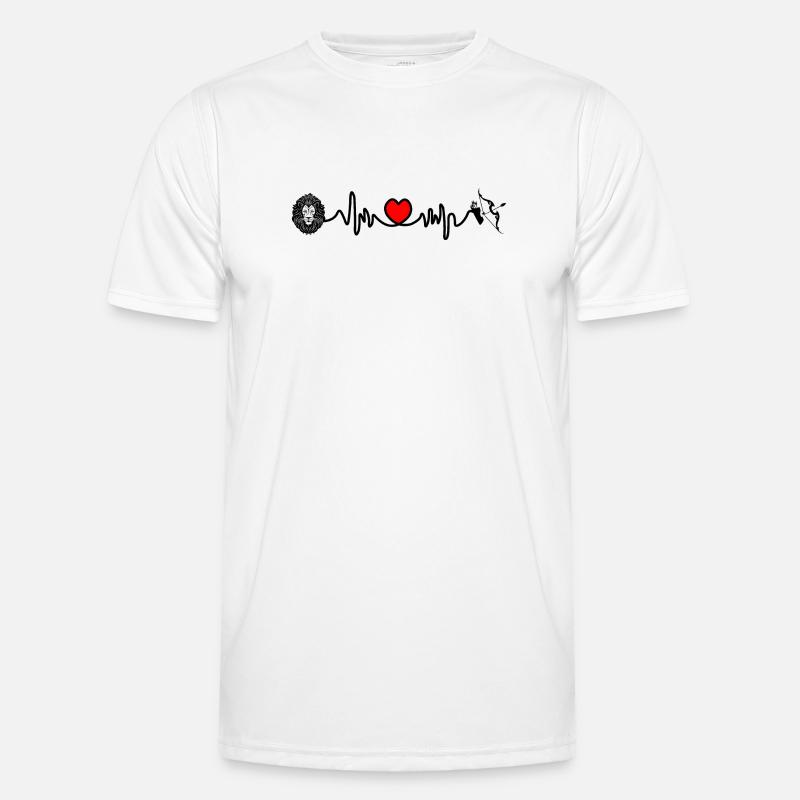 Herzfrequenz Cardio Löwe Schütze - Männer Funktions-T-Shirt - Weiß