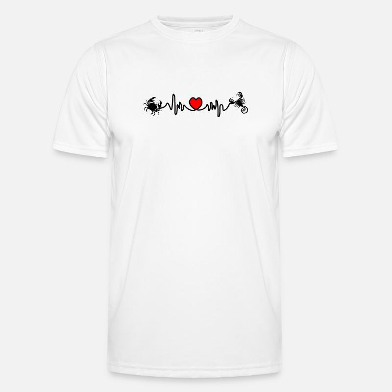 Herzfrequenz Kardio Krebs Skorpion - Männer Funktions-T-Shirt - Weiß