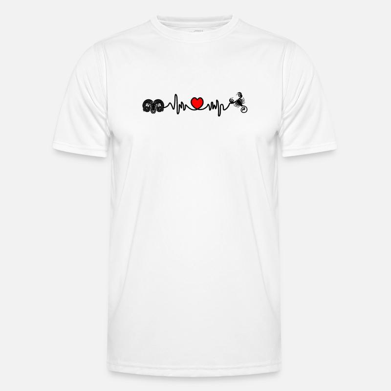 Herzfrequenz Cardio Widder Skorpion - Männer Funktions-T-Shirt - Weiß