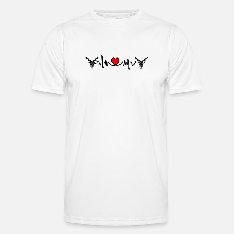 Herzfrequenz Cardio Steinbock Steinbock Steinbock - Männer Funktions-T-Shirt - Weiß