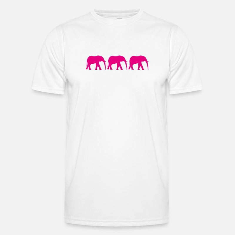 Pink elephants in a repeating pattern - Men's Functional T-Shirt - white