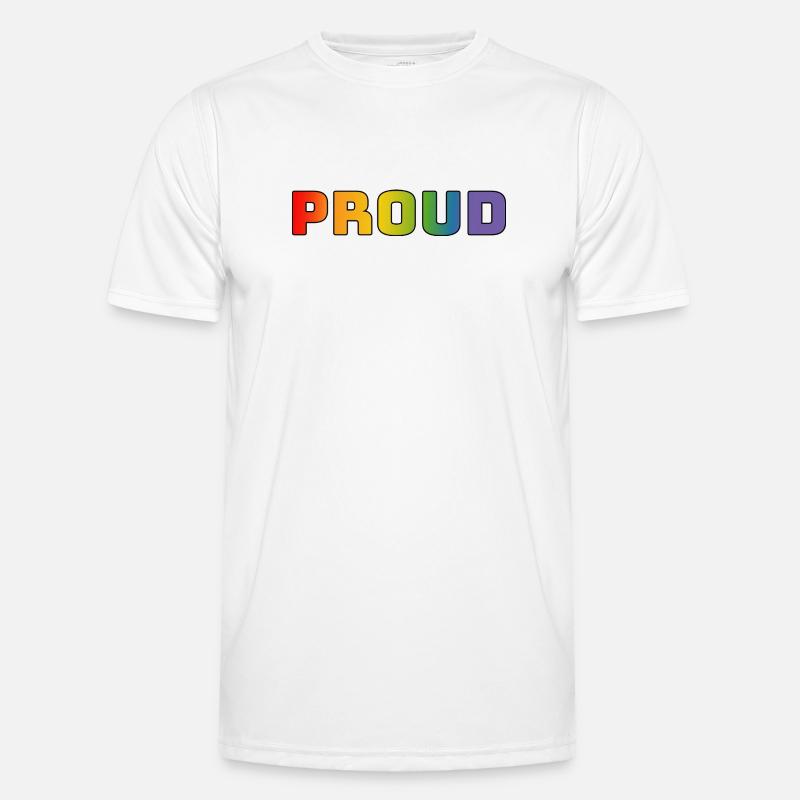 Rainbow proud black - Men's Functional T-Shirt - white