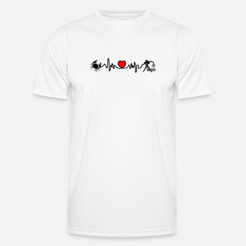 Herzfrequenz Kardio Krebs Wassermann - Männer Funktions-T-Shirt - Weiß