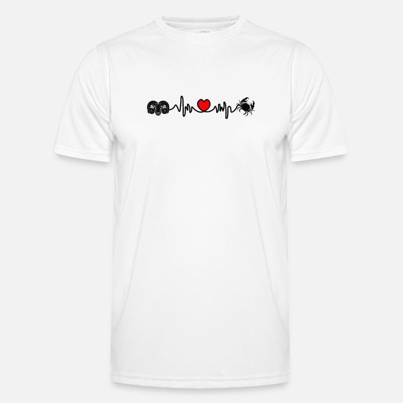 Herzfrequenz Kardio Widder Krebs - Männer Funktions-T-Shirt - Weiß