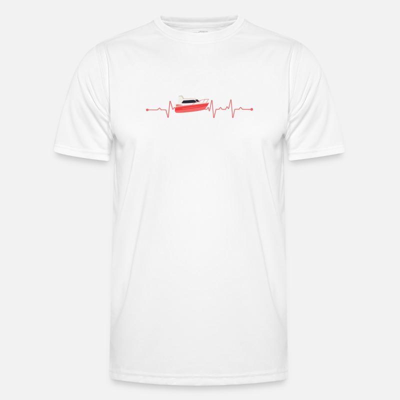 Herzschlag Boot Motorboot Männer Funktions-T-Shirt