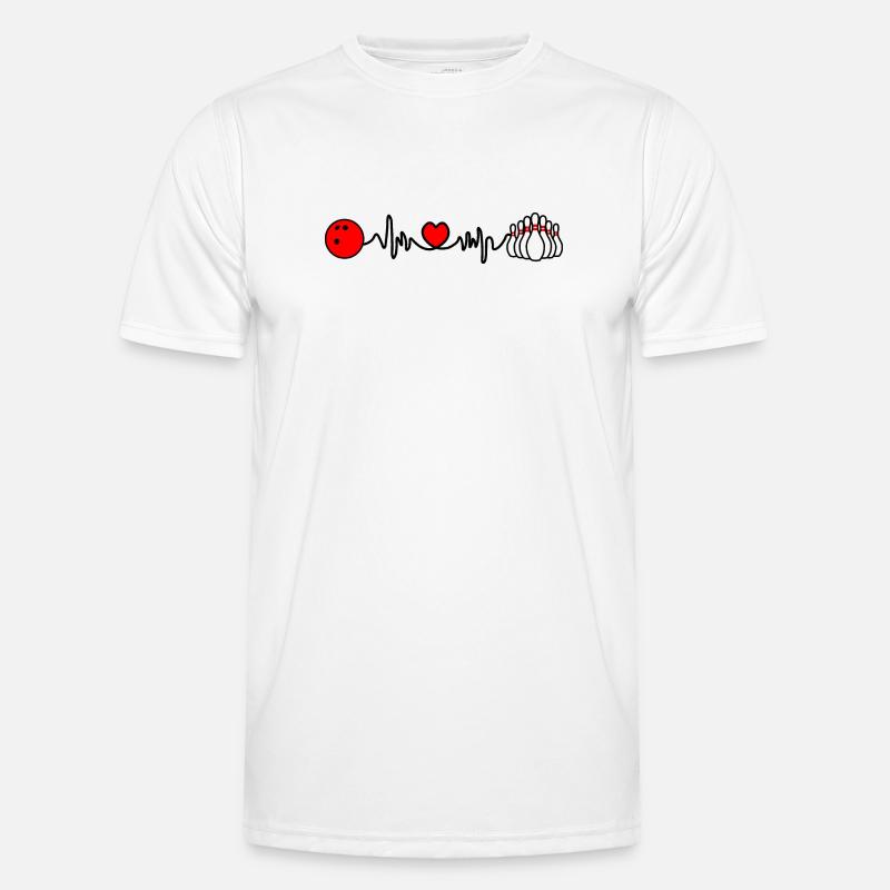 Bowling-Cardio-Herzfrequenz - Männer Funktions-T-Shirt - Weiß