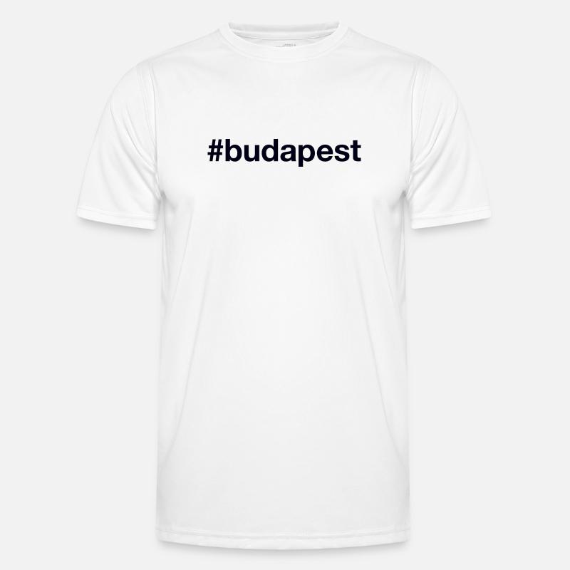 BUDAPEST Hashtag Männer Funktions-T-Shirt