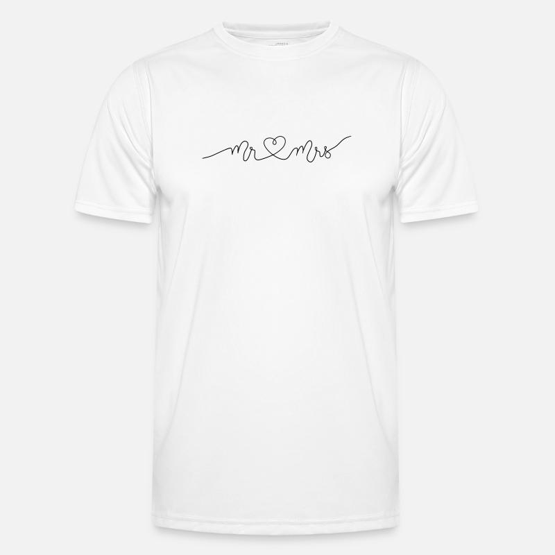 Mr and Mrs Hochzeit Herz Geschenk Ehe Paar Männer Funktions-T-Shirt