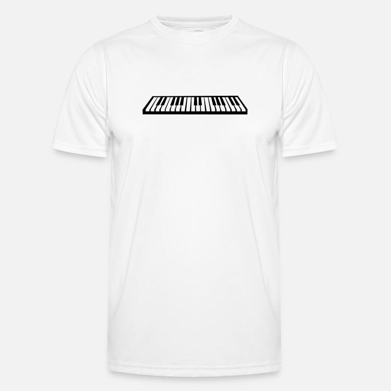 Klavier oder Keyboard - Männer Funktions-T-Shirt - Weiß