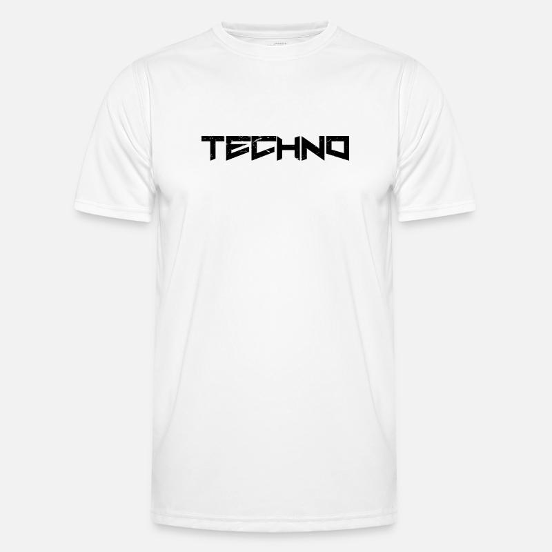 Techno - Männer Funktions-T-Shirt - Weiß
