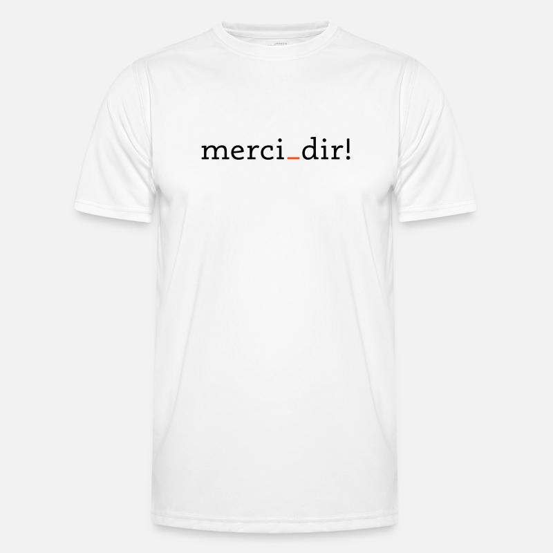 merci dir - 2 Farben - Männer Funktions-T-Shirt - Weiß