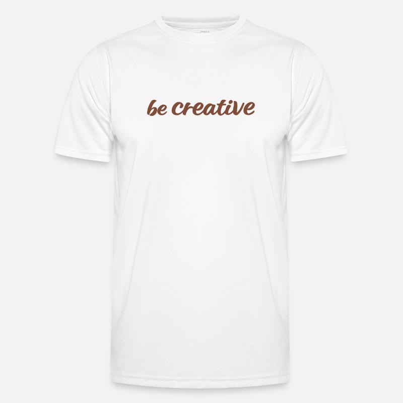 Be Creative Script Brown - Men's Functional T-Shirt - white