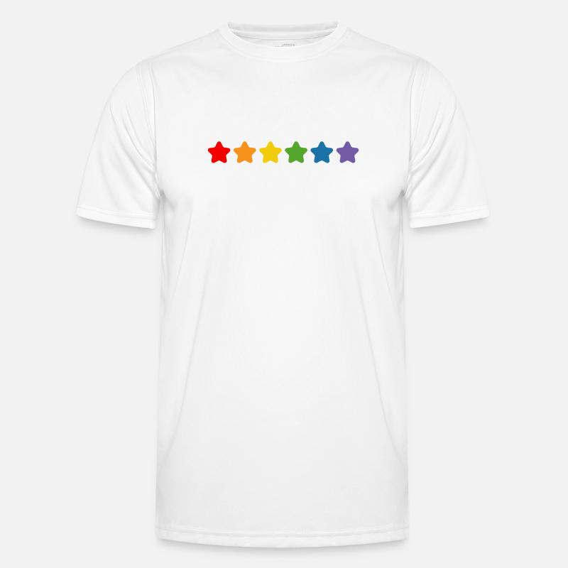 Regenbogen Sternchen LGBT lgbtqi queer - Männer Funktions-T-Shirt - Weiß