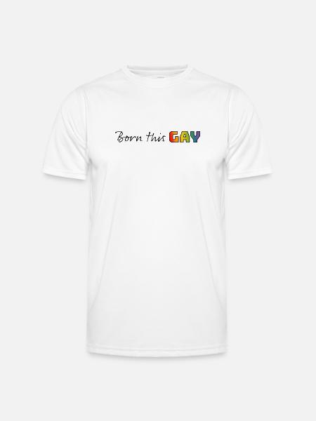 Rainbow né ce gay - T-shirt sport Homme - blanc