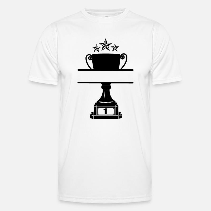 Cup with cutout for name - Men's Functional T-Shirt - white