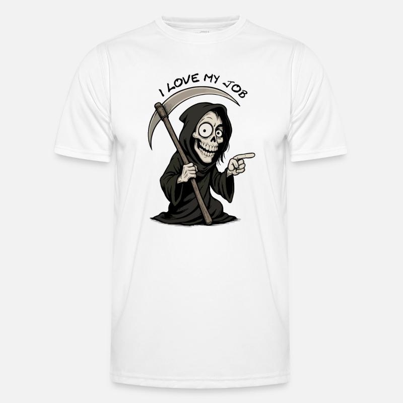 Grim Black Grim Reaper lächelt Männer Funktions-T-Shirt