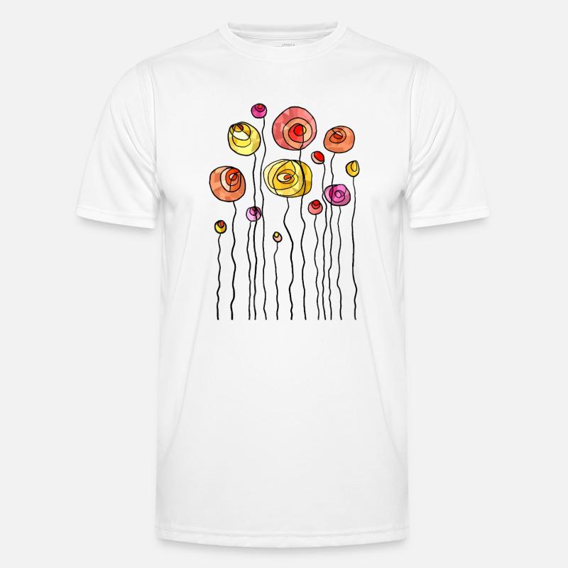 Thème abstrait fleur de printemps T-shirt sport Homme