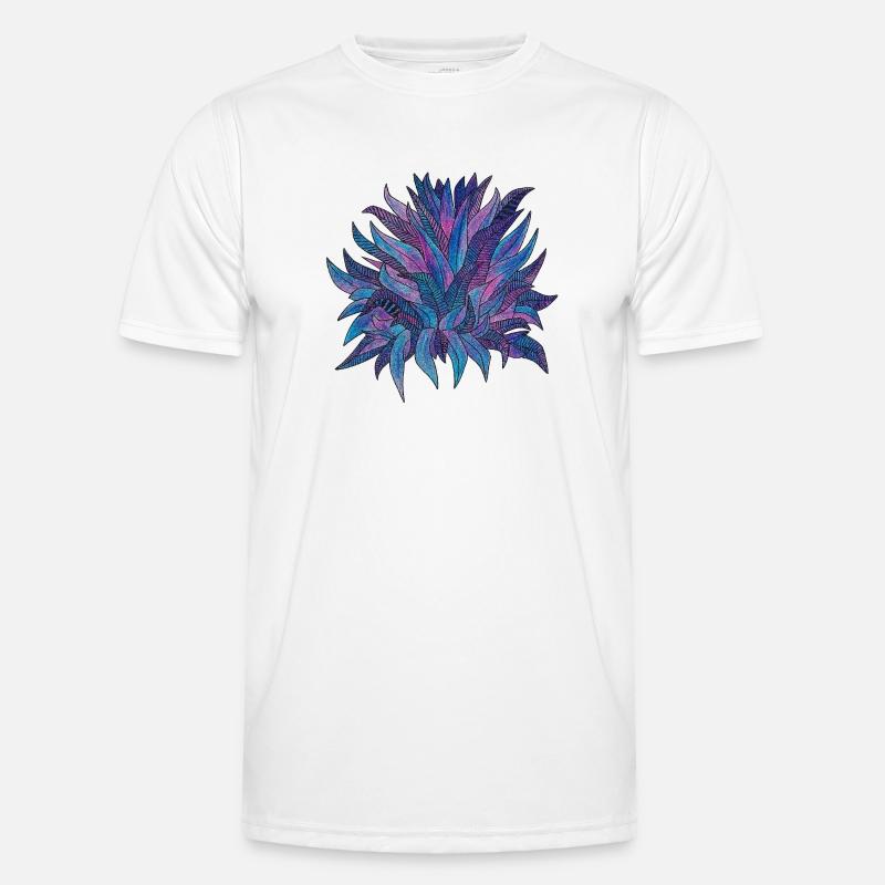 Purple Blue Leaf Pattern - Men's Functional T-Shirt - white