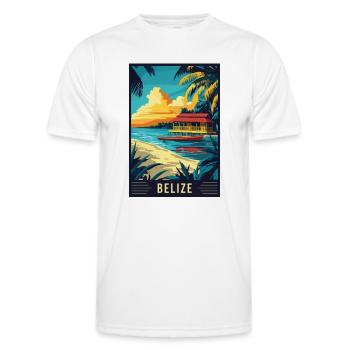 Découvrez le paradis tropical du Belize - T-shirt sport Homme - blanc - Devant - AI Model Male 178 dark (178cm)