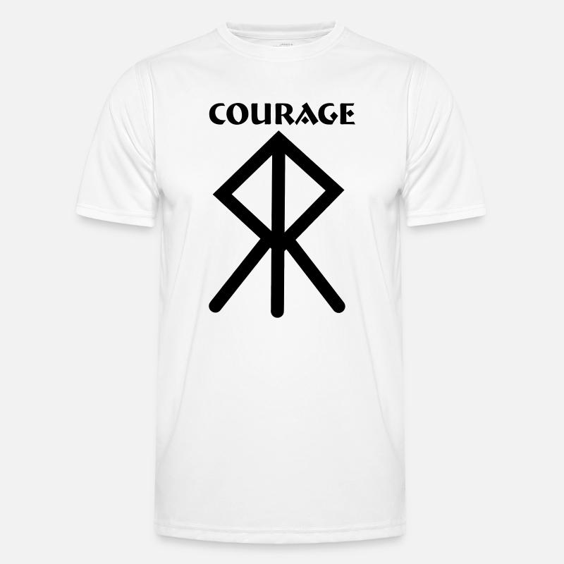 Courage Wikingerrune mit Text COURAGE - Männer Funktions-T-Shirt - Weiß