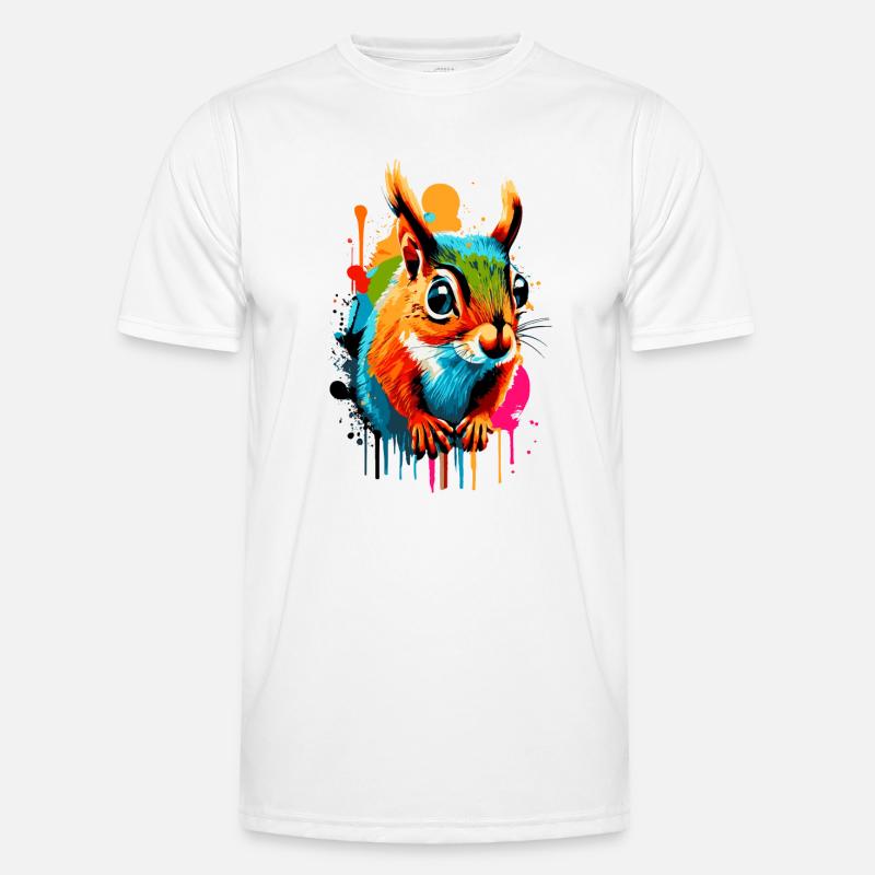 Eichhörnchen Sciurus - Squirrel Farbenfroh - Männer Funktions-T-Shirt - Weiß