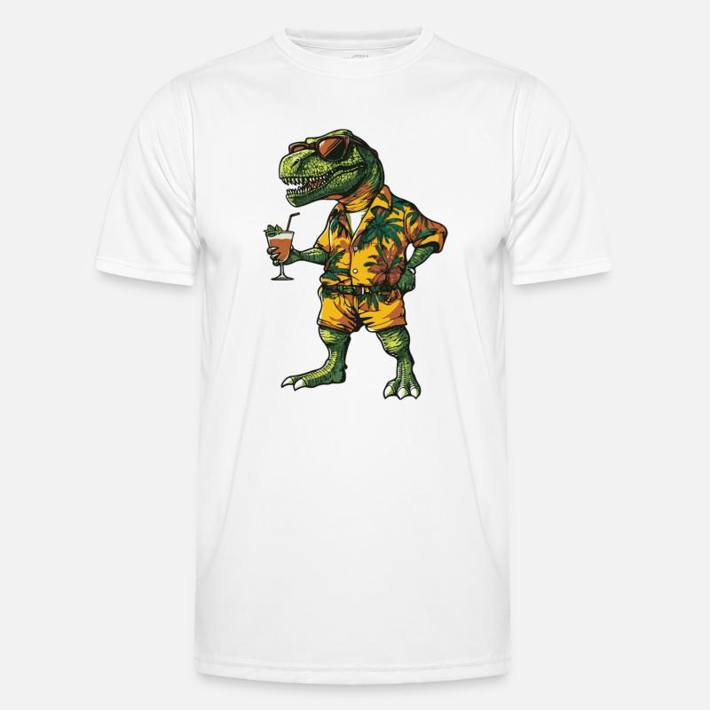 Dinosaur T-Rex Comic Summer - Men's Functional T-Shirt - white