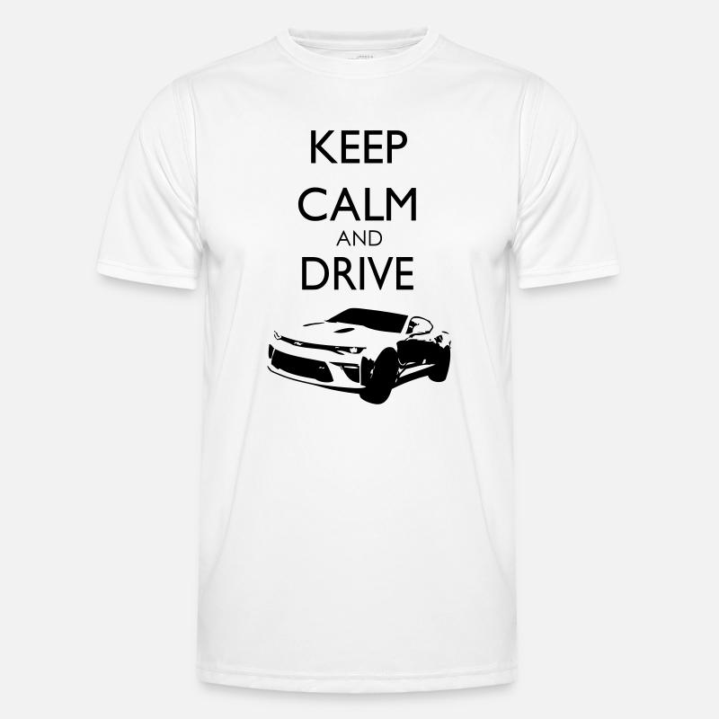 Keep Calm and Drive Camaro - Männer Funktions-T-Shirt - Weiß