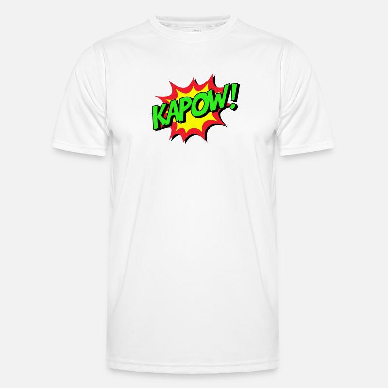 KAPOW Comic Explosion - Männer Funktions-T-Shirt - Weiß