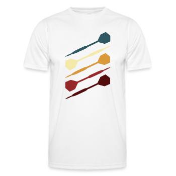 Dart Darts Dartpfeil Vintage Retro - Männer Funktions-T-Shirt - Weiß - Vorne - AI Model Male 178 dark (178cm)