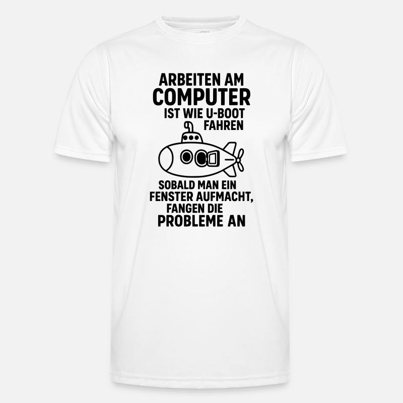 Computer Joke Problems Open Window Submarine - Men's Functional T-Shirt - white