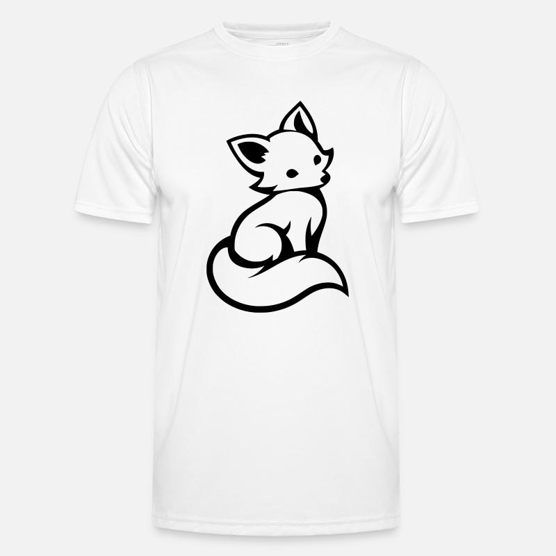 Cute Fox Minimalist Silhouette - Men's Functional T-Shirt - white