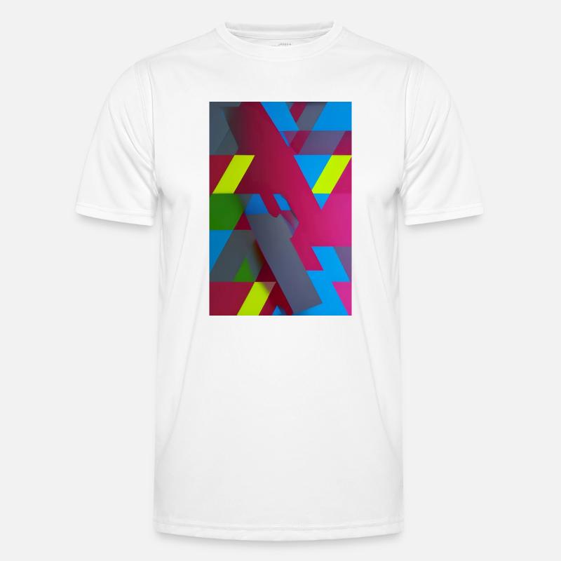 Composition du triangle géométrique néon T-shirt sport Homme